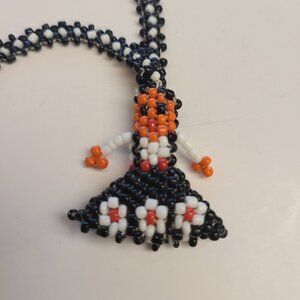 Native American Kachina Doll Seed Bead Necklace Vintage